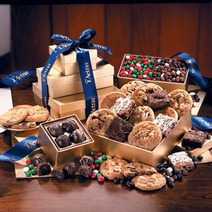 Cookie and Brownie Golden Towers Food Gifts, Custom Made With Your Logo!