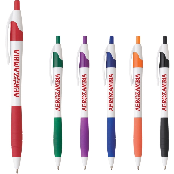 1 Day Service White Barrel Stick Pens, Custom Imprinted With Your Logo!