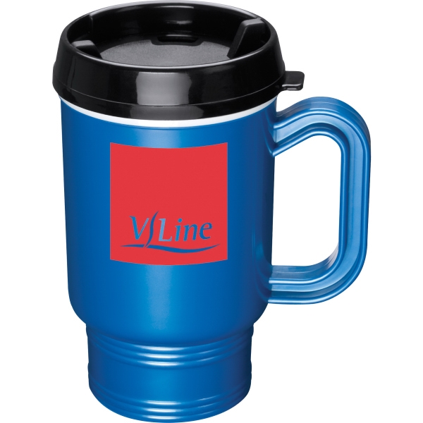 Travel Mugs with Thumb Slides, Custom Printed With Your Logo!