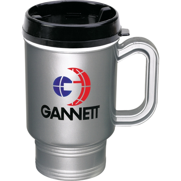 Travel Mugs with White Liners, Custom Printed With Your Logo!