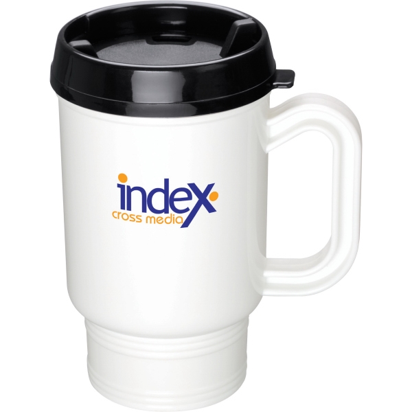 Travel Mugs with Thumb Slides, Custom Printed With Your Logo!