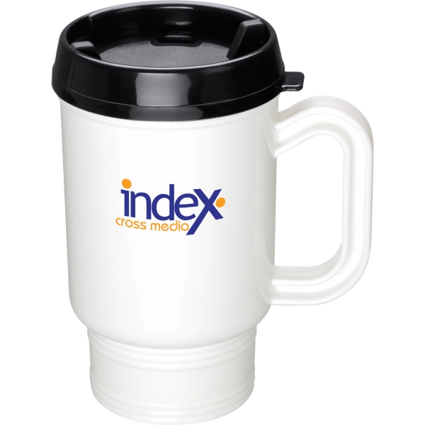 Dual Wall Insulated with Closer Lid Travel Mugs, Custom Imprinted With Your Logo!