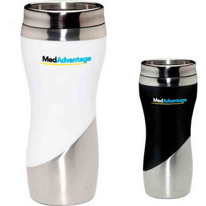 Curve Tumbler Travel Mugs with Leak Resistant Lids, Custom Imprinted With Your Logo!