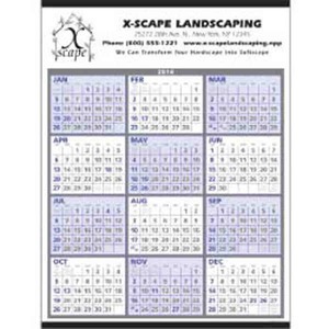 Custom Printed Single Sheet Commercial Calendars