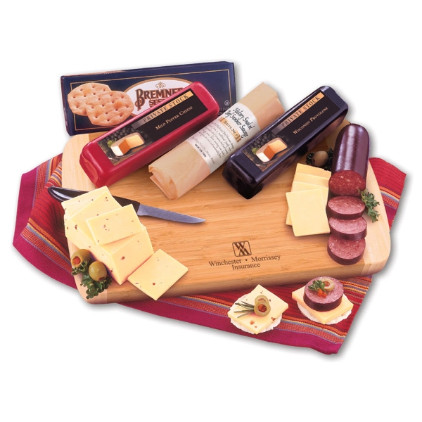 Wisconsin Flavor Non Perishable Cheese and Sausage Food Gifts, Custom Designed With Your Logo!