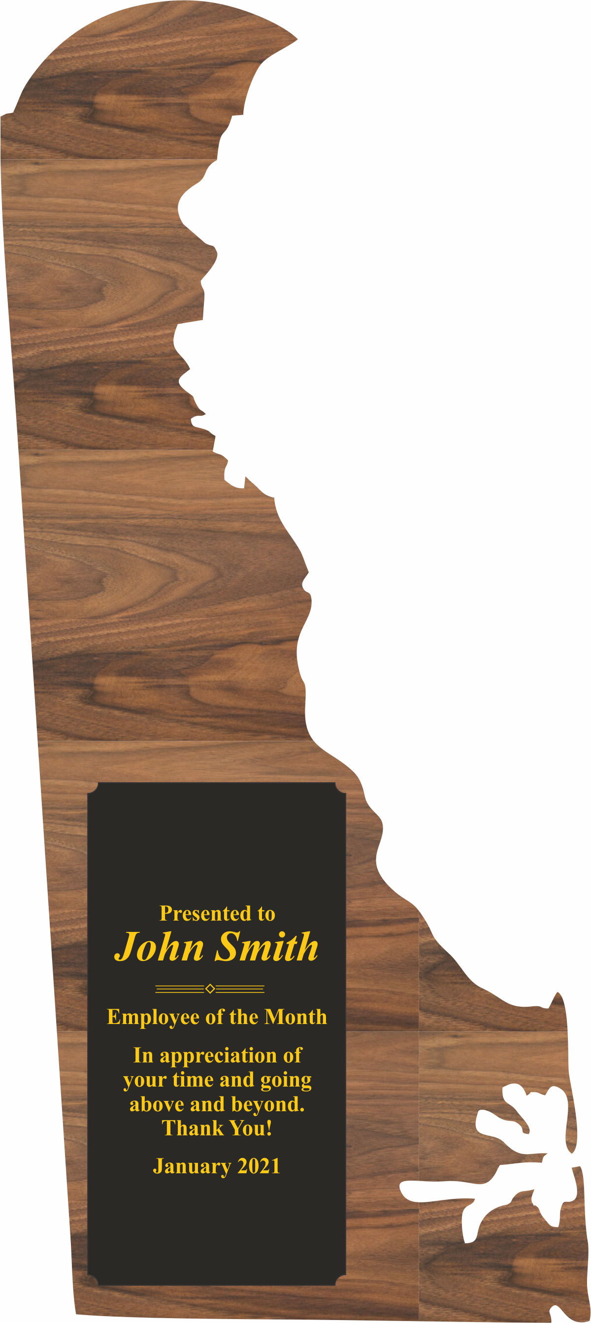 Delaware State Shaped Plaques, Custom Engraved With Your Logo!