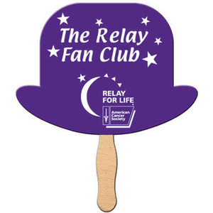 Derby Hat Stock Shaped Paper Fans, Custom Imprinted With Your Logo!