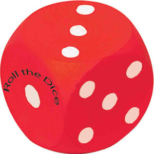 Dice Stressball Squeezies, Custom Imprinted With Your Logo!