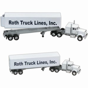 Die Cast Conventional Sleeper Semis with Trailers, Custom Decorated With Your Logo!