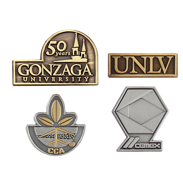 Die Struck Antique Lapel Pins, Custom Printed With Your Logo!