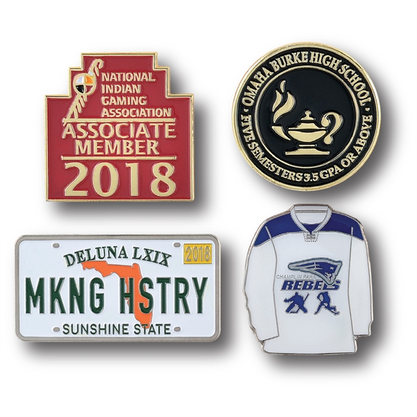 Die Struck Enamel Lapel Pins, Custom Imprinted With Your Logo!