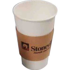 Brown Kraft Insulated Coffee Clutches, Custom Imprinted With Your Logo!