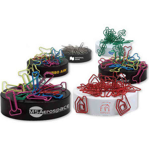 Dog Bone Bent Shaped Paperclips with Magnetic Bases, Custom Printed With Your Logo!