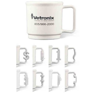 Custom Printed Dollar Sign Shaped Handle Stackable Mugs