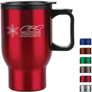 Dual Wall Insulated with Thumb Slide Travel Mugs, Customized With Your Logo!