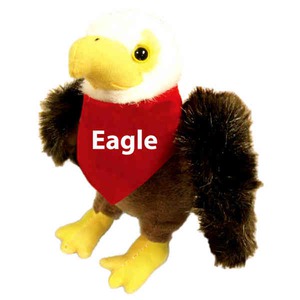 Eagle Mascot Plush Stuffed Animals, Custom Imprinted With Your Logo!