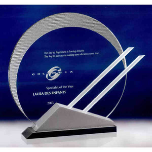 Custom Printed Eclipse Stainless Crystal Awards