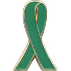 Ecology Awareness Ribbon Pins, Custom Imprinted With Your Logo!
