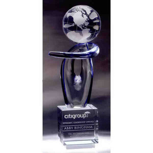 Custom Printed Ethereal Globe Crystal Awards
