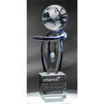 Custom Printed Globe Crystal Awards