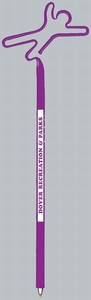 Exercise Man Bent Shaped Pens, Custom Imprinted With Your Logo!