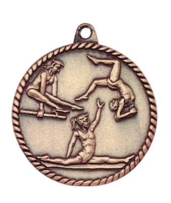 Custom Printed Female Gymnastics High Relief Medals