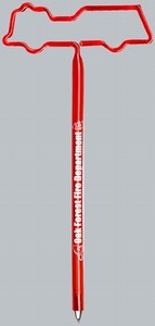 Fire Truck Bent Shaped Pens, Custom Printed With Your Logo!