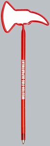 Custom Printed Fireman Axe Bent Shaped Pens