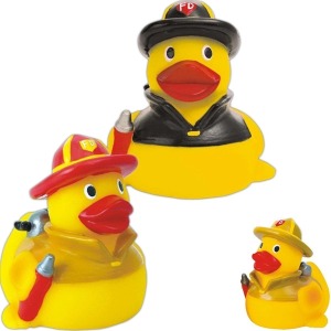 Fireman Rubber Ducks, Custom Imprinted With Your Logo!