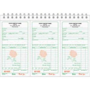 Custom Printed Florist Sales Receipt Books