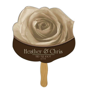 Flower Stock Shaped Paper Fans, Custom Printed With Your Logo!