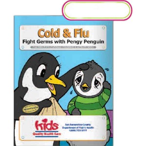 Flu Virus Prevention Coloring Books, Custom Imprinted With Your Logo!