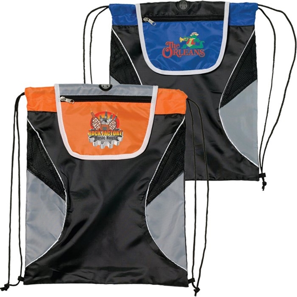 Canadian Manufactured Fold Over Cinchpaks, Custom Designed With Your Logo!