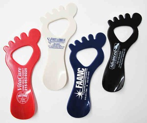 Foot Shaped Shoe Horns, Custom Made With Your Logo!