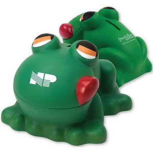 Frog Shaped Savings Banks, Custom Printed With Your Logo!