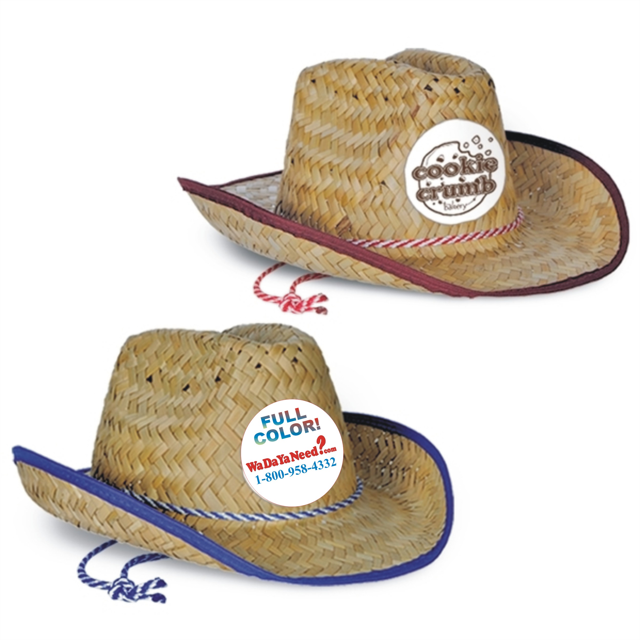 Full Color Imprint Cowboy Hats, Custom Printed With Your Logo!