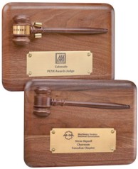 Gavel Plaques With Removable Walnut Gavel, Custom Made With Your Logo!