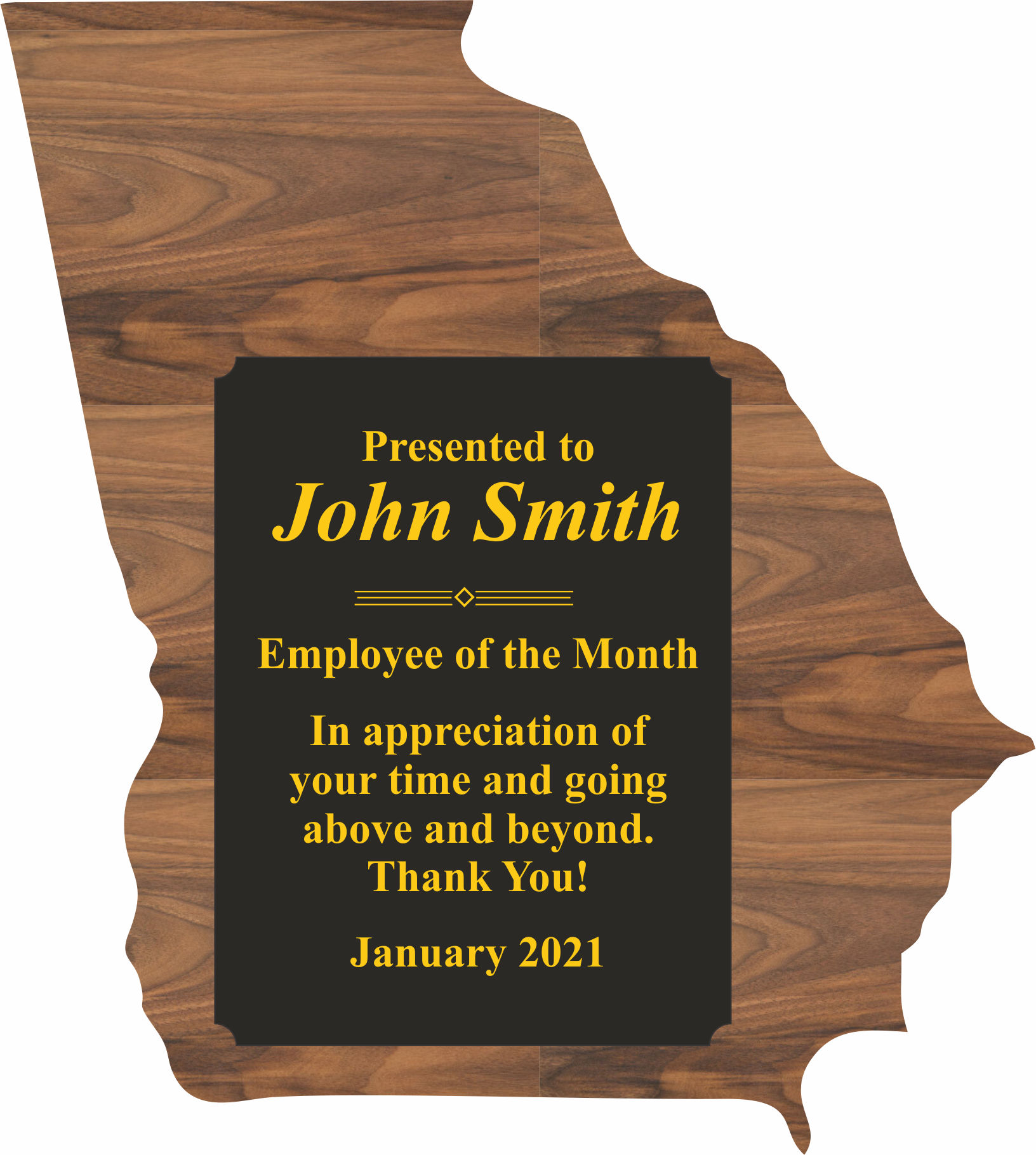 Custom Printed Georgia State Shaped Plaques