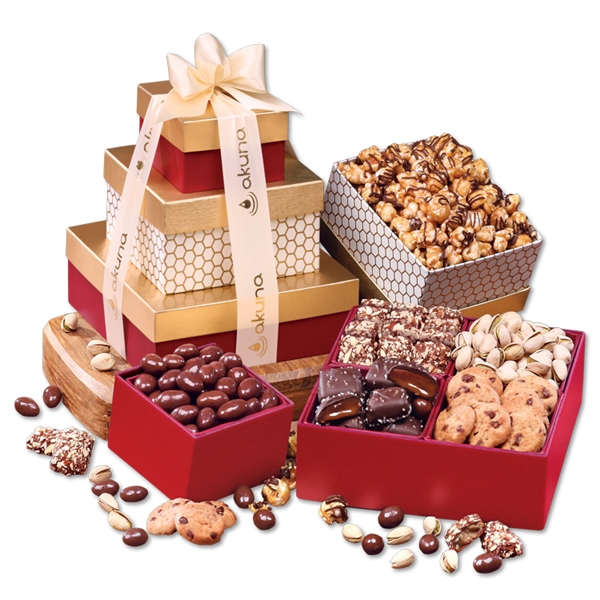 Golden Towers Food Gifts, Custom Made With Your Logo!