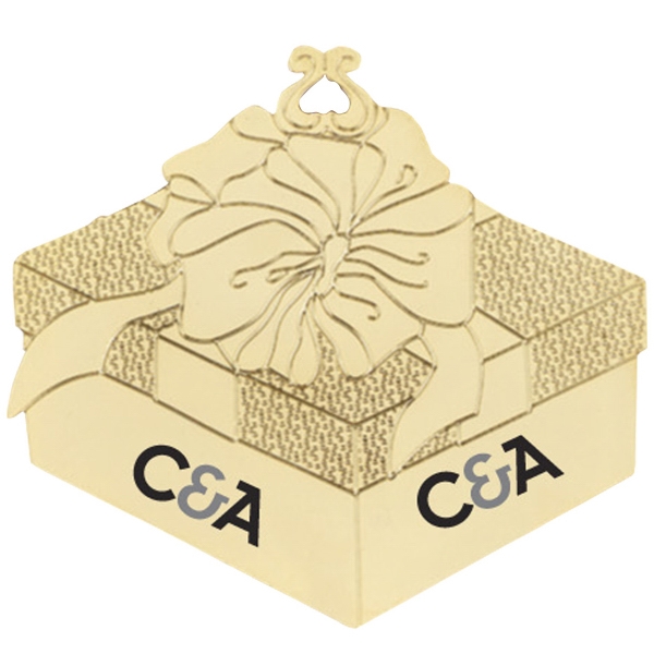 Gift Box Shaped Ornaments, Custom Printed With Your Logo!