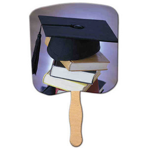 Graduation Themed Paper Fans, Custom Printed With Your Logo!