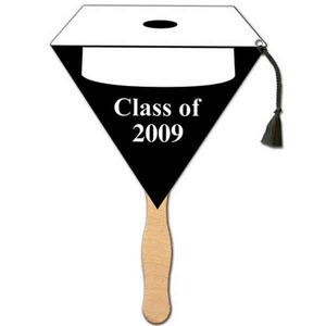 Graduation Themed Paper Fans, Custom Printed With Your Logo!