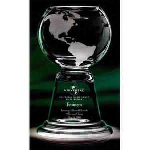 Custom Printed Grande Planet Globe Crystal Awards