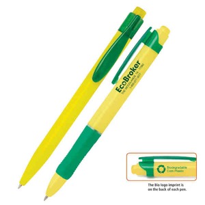 Green Environmentally Friendly Corn Based Pens, Custom Imprinted With Your Logo!