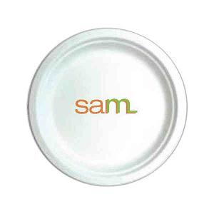 Green Environmentally Friendly Paper Plates, Custom Printed With Your Logo!