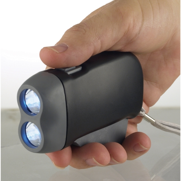 Self Generating Dynamo Hand Powered Flashlights, Custom Printed With Your Logo!