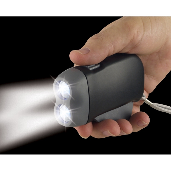 1 Day Service Self Generating Dynamo Hand Powered Flashlights, Customized With Your Logo!