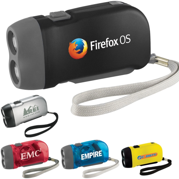 Wind Up Flashlights and Cell Phone Chargers, Custom Printed With Your Logo!