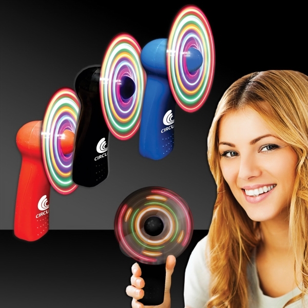 Custom Imprinted Multi Colored Lighted Spinning Fans