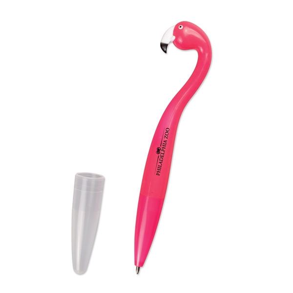 Pink Flamingo Bendy Pens, Custom Imprinted With Your Logo!